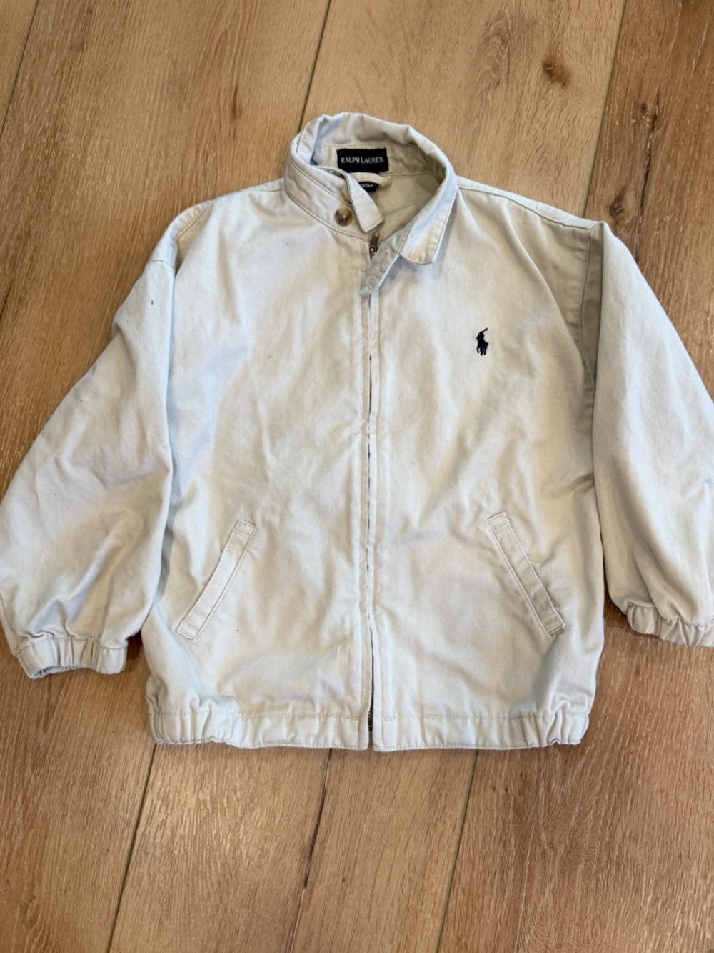 Ralph Lauren Khaki Kids Zip Jacket with Pony Logo